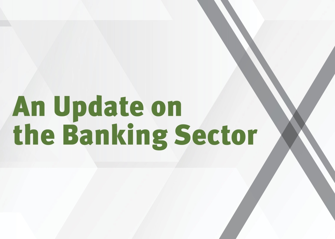 White and grey abstract background; An Update on the Banking Sector 